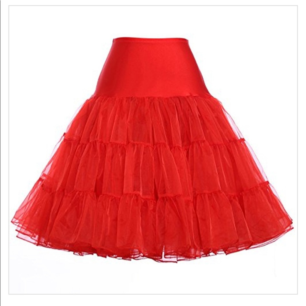 Grace Karin red petticoat tulle skirt